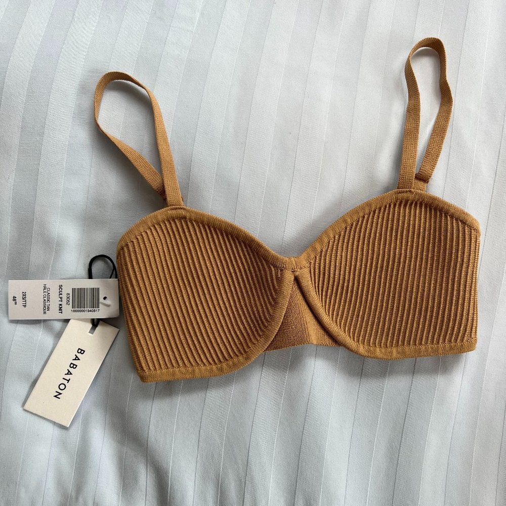 NWT Aritzia Babaton Sculpt Knit Bra Top Rib-knit bra top